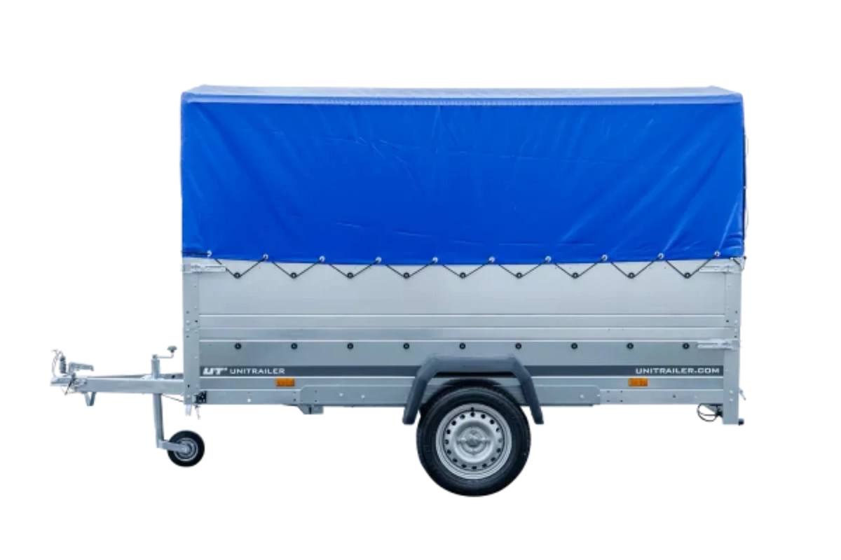 Pkw Anhänger Garden Trailer 264 KIPP mit Stützrad, zusätzlichen Bordwänden, Hochplane und Hochspriegel-Neu