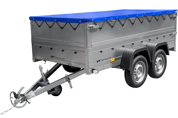 Anhänger mit zwei Achsen Garden Trailer 264/2 KIPP inkl. zusätzliche Bordwände und Flachplane-Neu