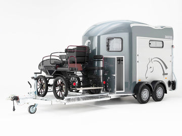 Gold Hippomobile 2-Pferde-Anhänger mit Plattform